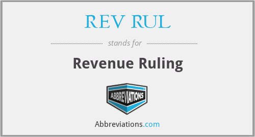 REV RUL - Revenue Ruling